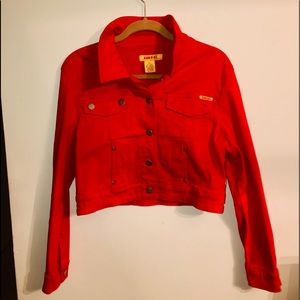 Fire Red Denim Jacket